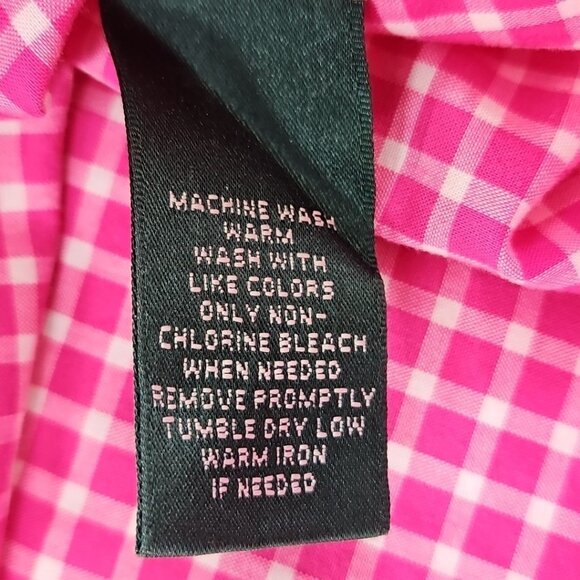 Lauren Ralph Lauren Green Label Shirt Women's Small Pink Check Long Sleeve EUC - Picture 5 of 16